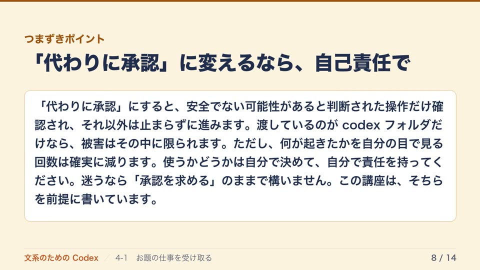 ここから一緒にやってみましょう の画面