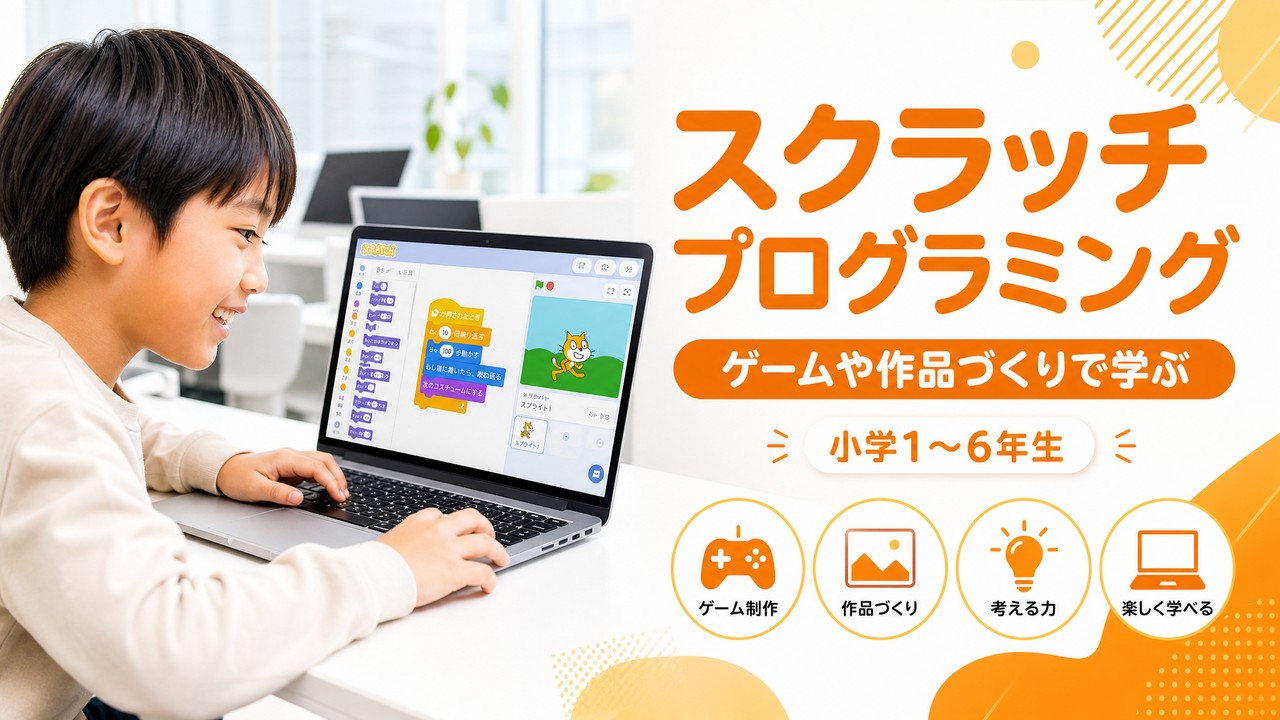 スクラッチプログラミング教室｜ゲームや作品づくりで学ぶ｜小学1〜6年生｜荒川区 熊野前